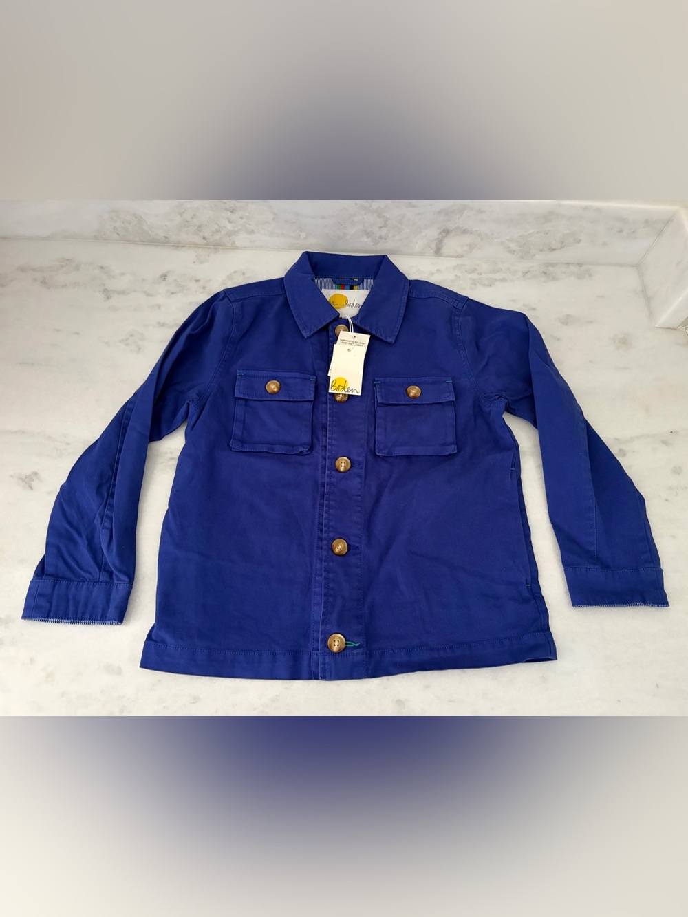 NWT Mini Boden Royal Blue Lightweight Shirt Jacket